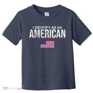 I Identify As An American USA FLAG Toddler T-Shirt