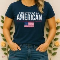 I Identify As An American USA FLAG Women's T-Shirt thumb 2