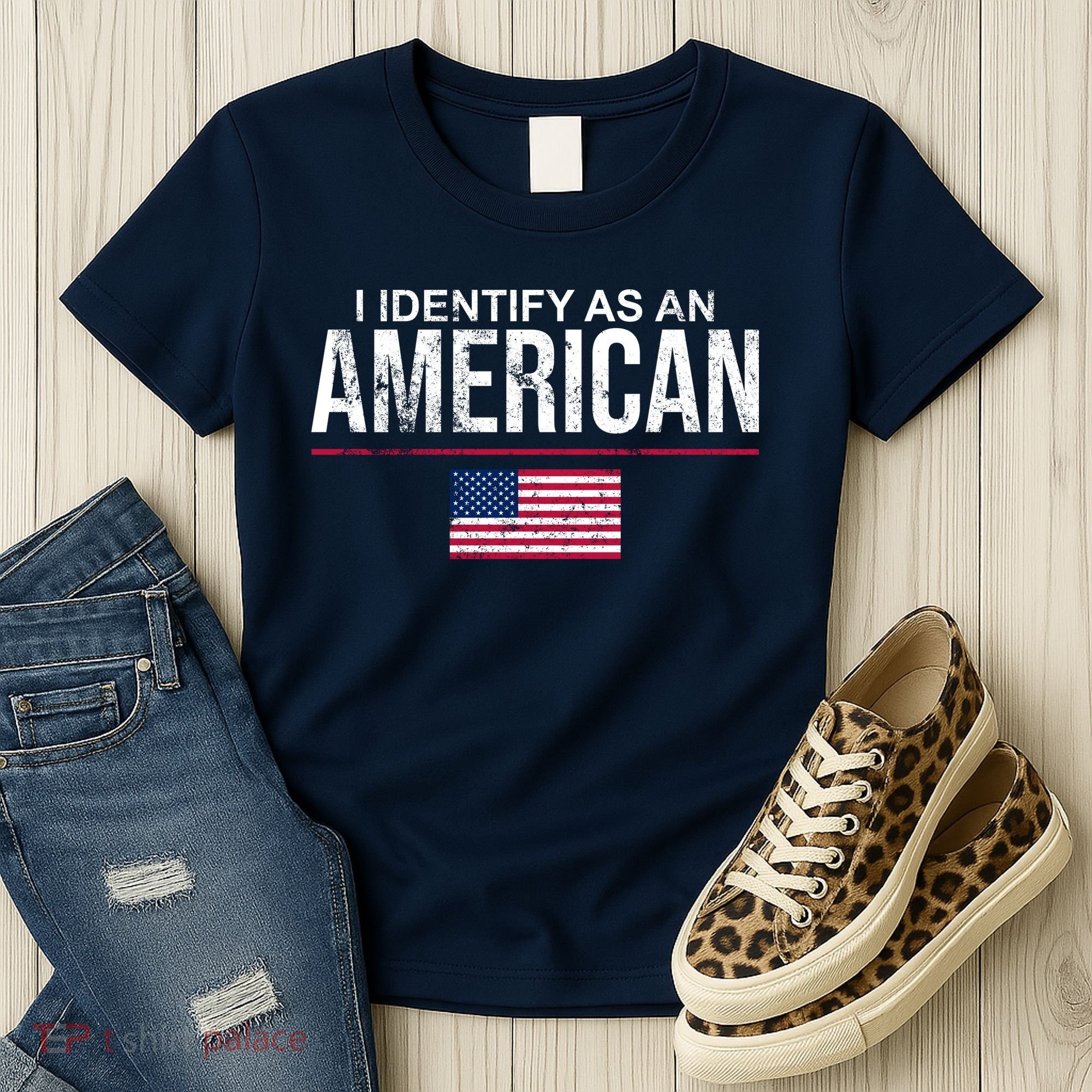 I Identify As An American USA FLAG Women's T-Shirt