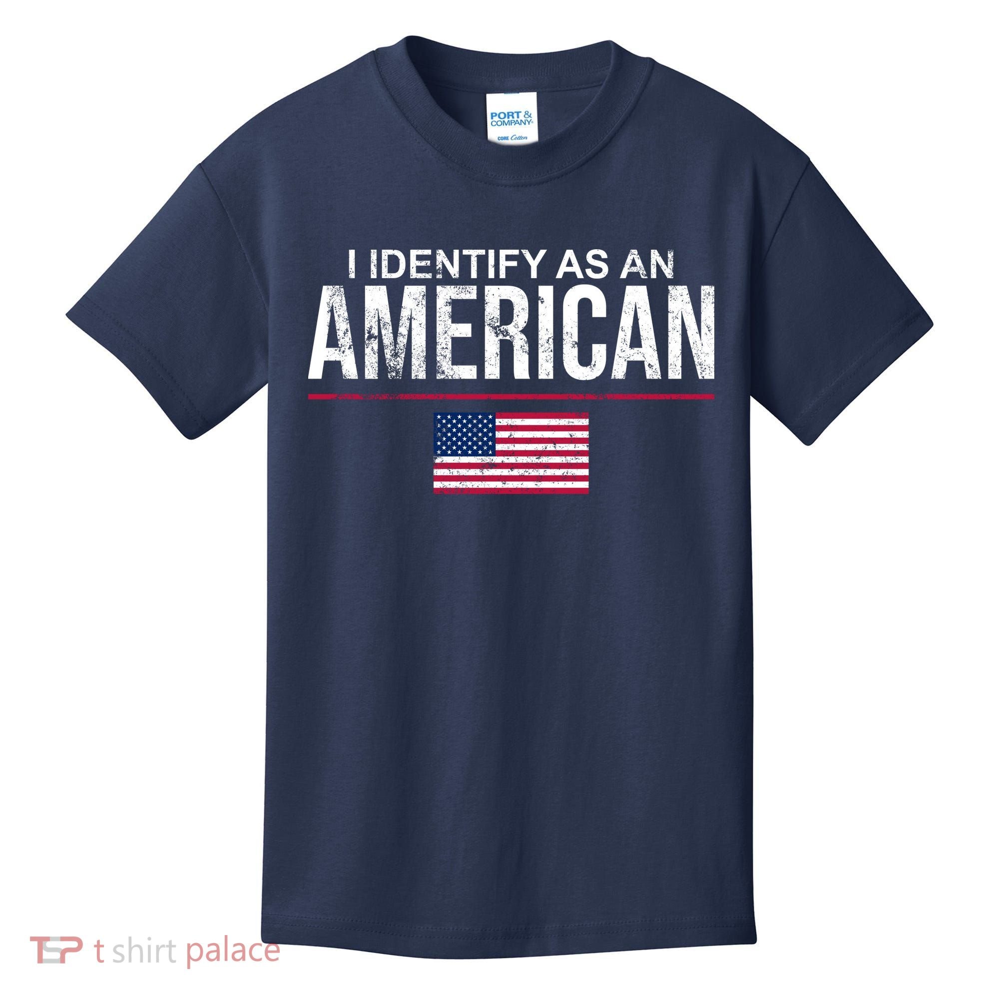 I Identify As An American USA FLAG Kids T-Shirt