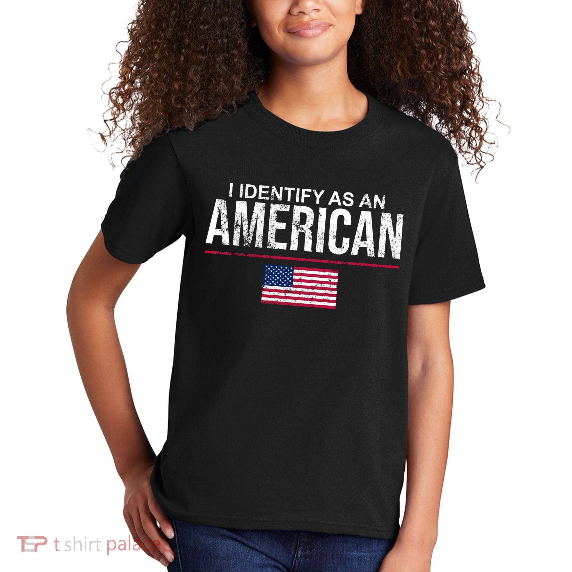 I Identify As An American USA FLAG Kids T-Shirt