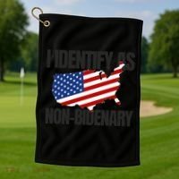 I Identify As Non Bidenary Golf Towel thumb 1