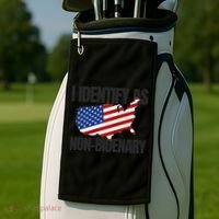 I Identify As Non Bidenary Golf Towel thumb 2