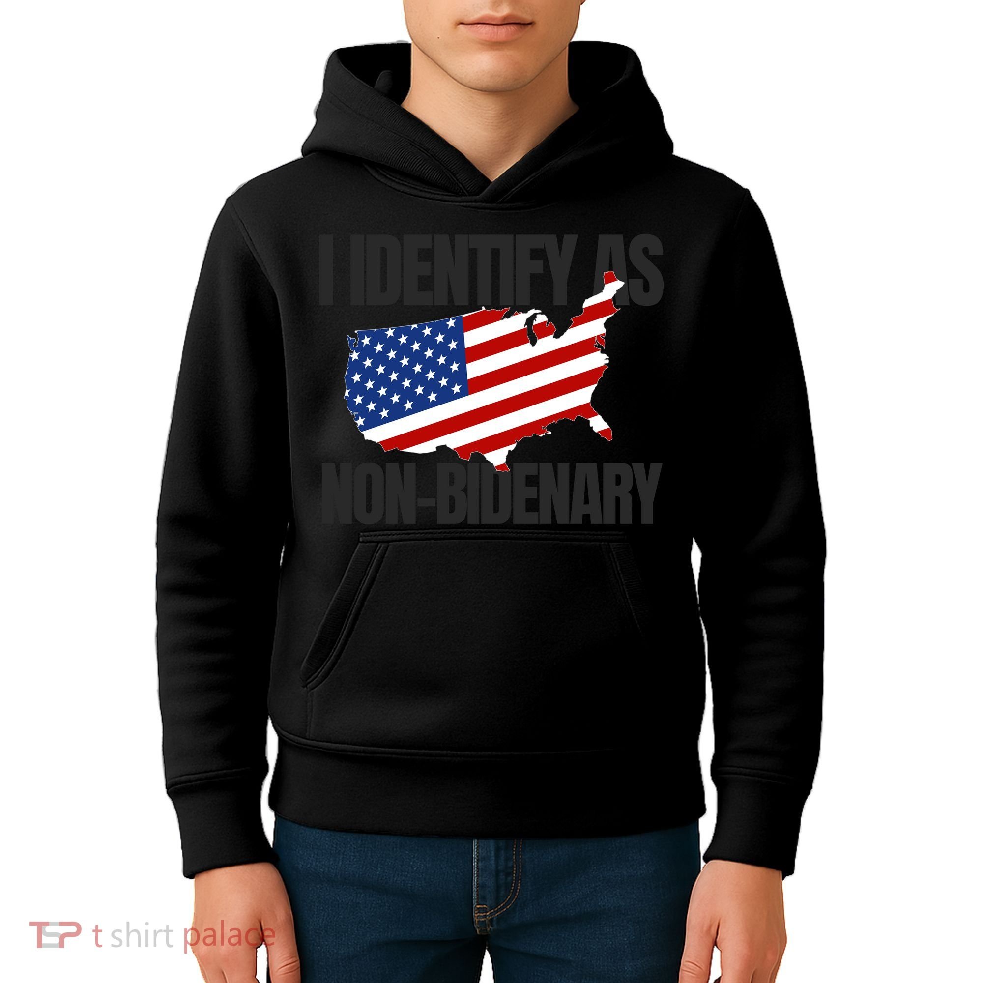I Identify As Non Bidenary Kids Hoodie