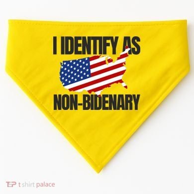 I Identify As Non Bidenary USA-Made Doggie Bandana