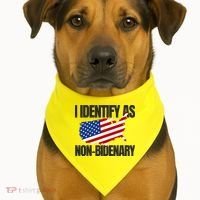 I Identify As Non Bidenary USA-Made Doggie Bandana thumb 1