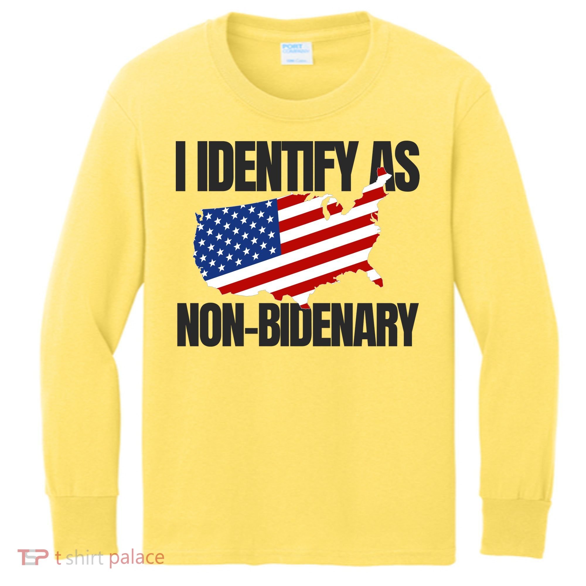 I Identify As Non Bidenary Kids Long Sleeve Shirt