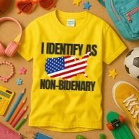 I Identify As Non Bidenary Kids T-Shirt thumb 3
