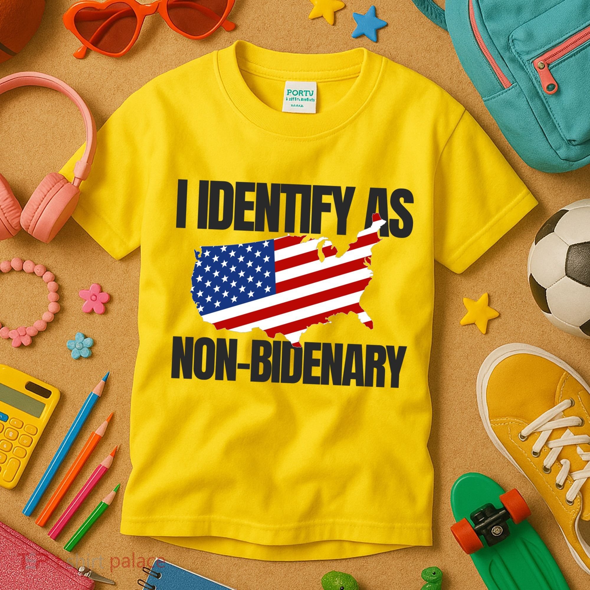 I Identify As Non Bidenary Kids T-Shirt