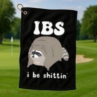 Ibs I Be Shittin Raccoon Funny Golf Towel thumb 1
