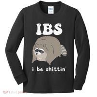 Ibs I Be Shittin Raccoon Funny Kids Long Sleeve Shirt thumb 0