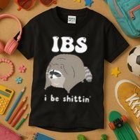 Ibs I Be Shittin Raccoon Funny Kids T-Shirt thumb 3