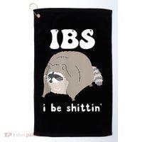 Ibs I Be Shittin Raccoon Funny Golf Towel thumb 0