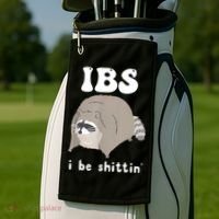 Ibs I Be Shittin Raccoon Funny Golf Towel thumb 2