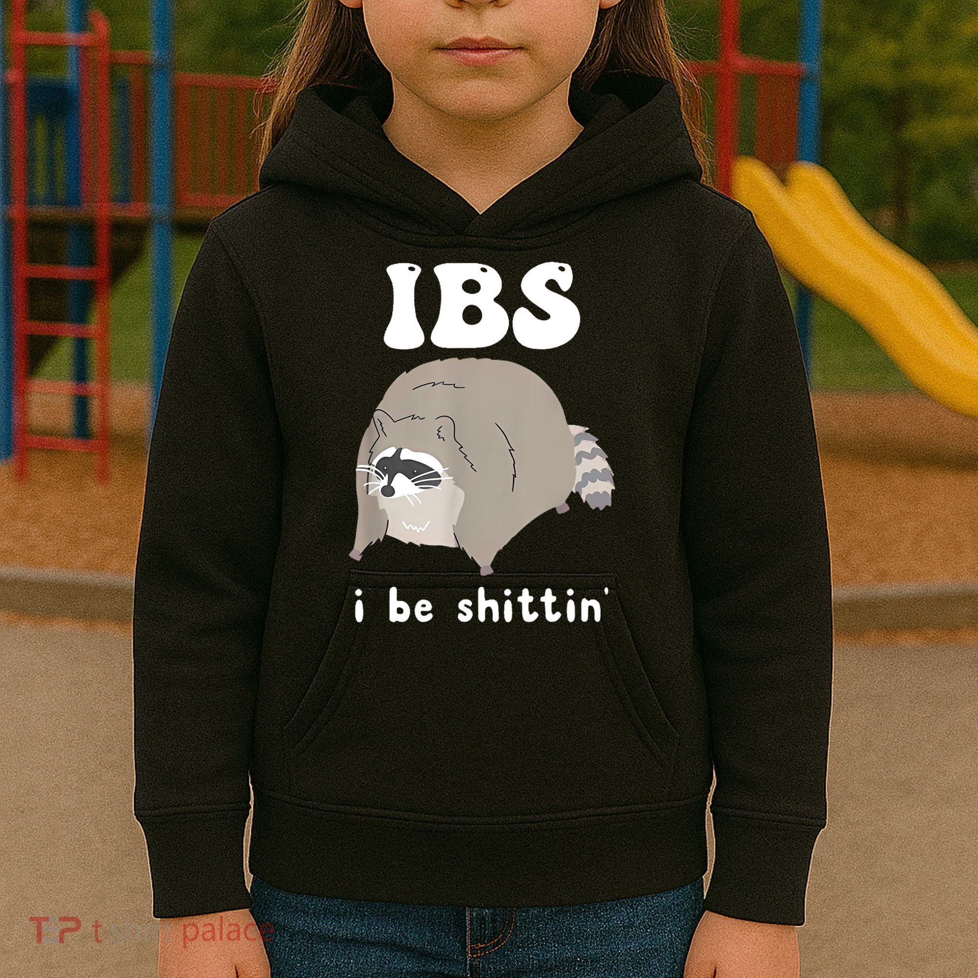Ibs I Be Shittin Raccoon Funny Kids Hoodie