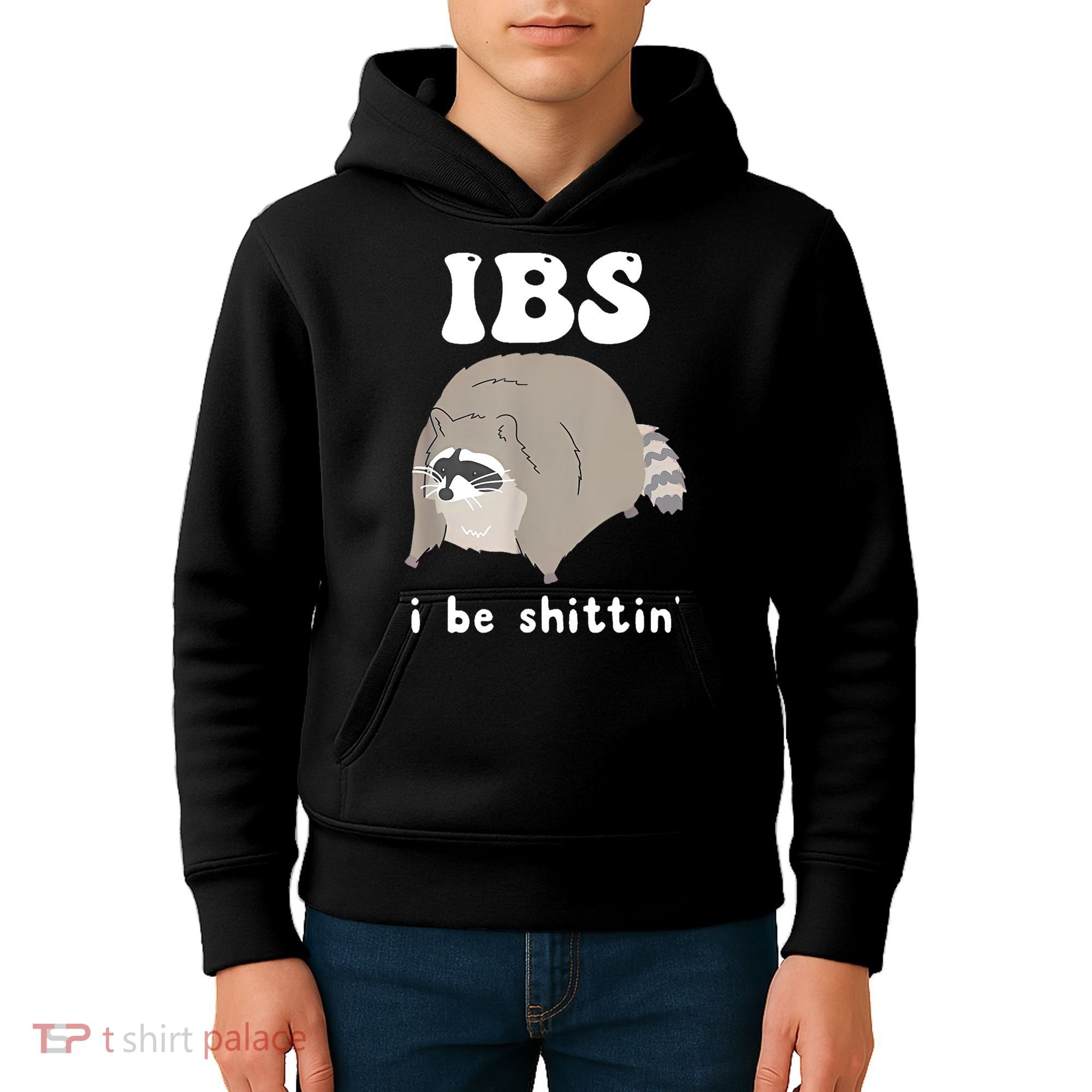Ibs I Be Shittin Raccoon Funny Kids Hoodie