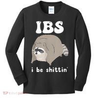 Ibs I Be Shittin Raccoon Funny Kids Long Sleeve Shirt thumb 0