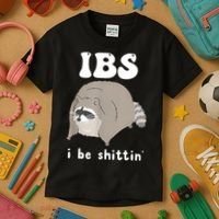 Ibs I Be Shittin Raccoon Funny Kids T-Shirt thumb 3