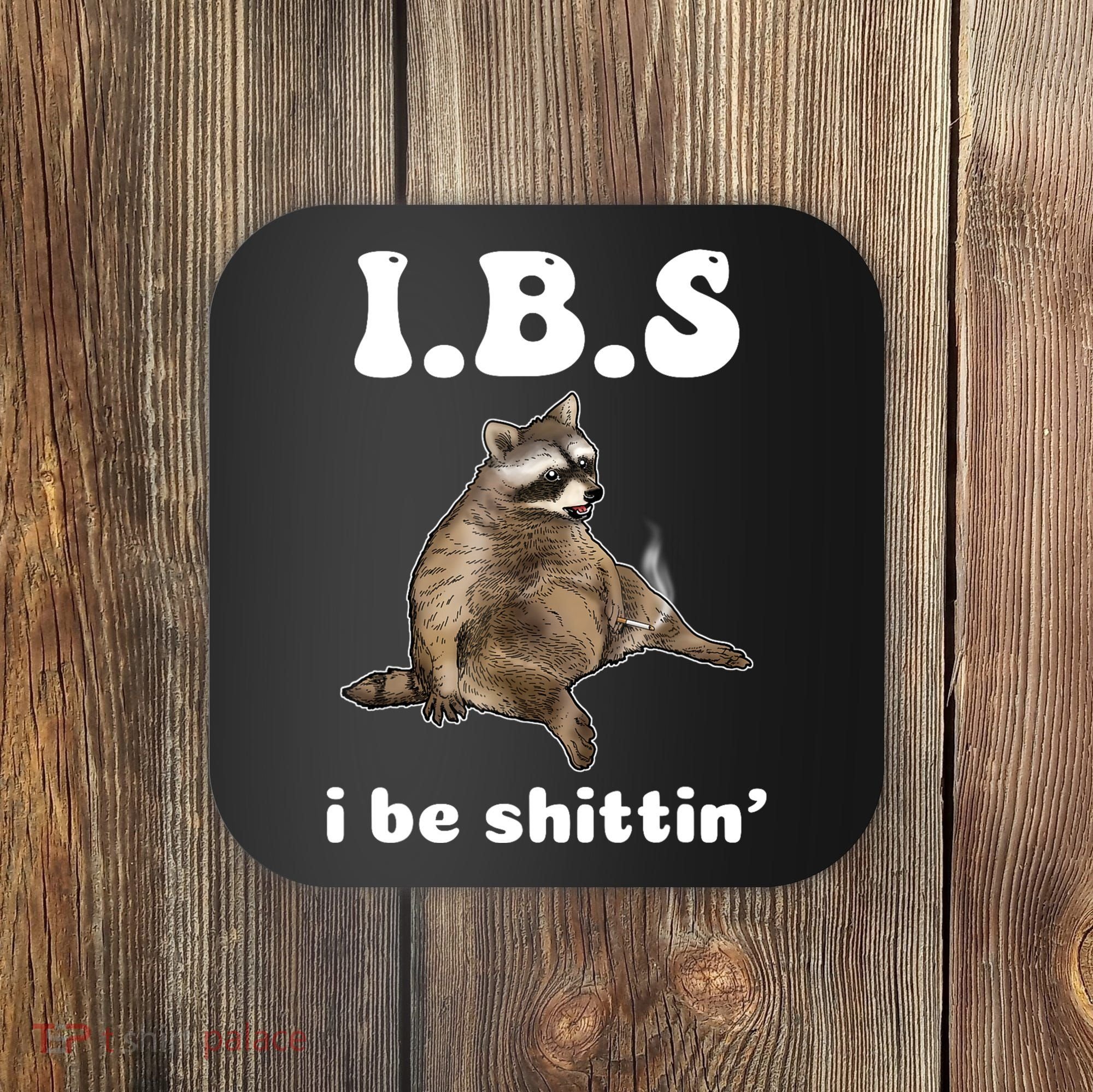 Ibs I Be Shittin Cute Raccoon Funny Coaster