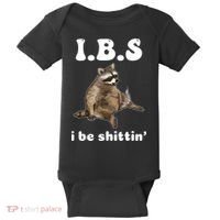 Ibs I Be Shittin Cute Raccoon Funny Baby Bodysuit thumb 0