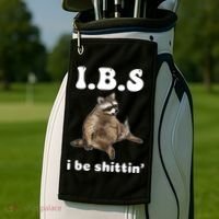Ibs I Be Shittin Cute Raccoon Funny Golf Towel thumb 2