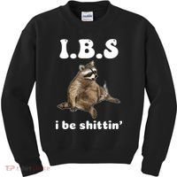 Ibs I Be Shittin Cute Raccoon Funny Kids Sweatshirt thumb 0