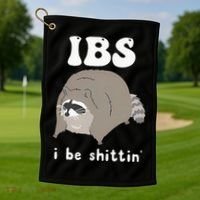 IBS I Be Shittin' Raccoon Funny Golf Towel thumb 1