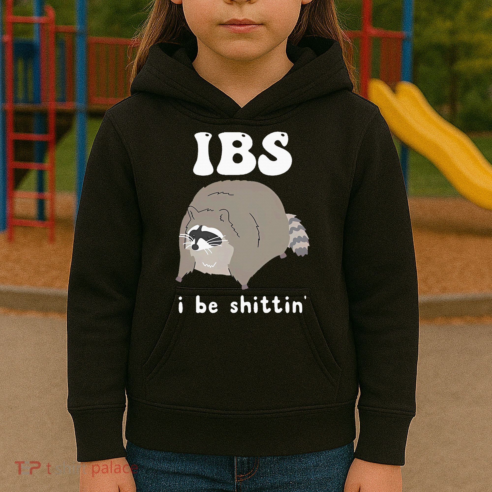 IBS I Be Shittin' Raccoon Funny Kids Hoodie