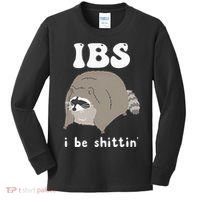 IBS I Be Shittin' Raccoon Funny Kids Long Sleeve Shirt thumb 0