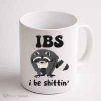 Ibs I Be Shittin Funny Joke Raccoon Coffee Mug thumb 1
