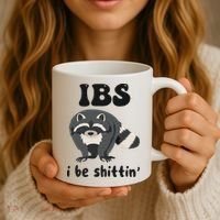 Ibs I Be Shittin Funny Joke Raccoon Coffee Mug thumb 3