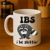 Ibs I Be Shittin Funny Joke Raccoon Coffee Mug thumb 4