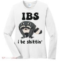 Ibs I Be Shittin Funny Joke Raccoon Women's Long Sleeve Shirt thumb 0