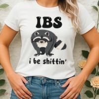 Ibs I Be Shittin Funny Joke Raccoon Women's T-Shirt thumb 2