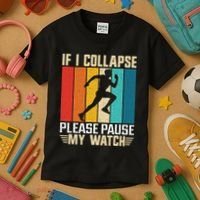If I Collapse Please Pause My Watch Running Marathon Runner Kids T-Shirt thumb 3