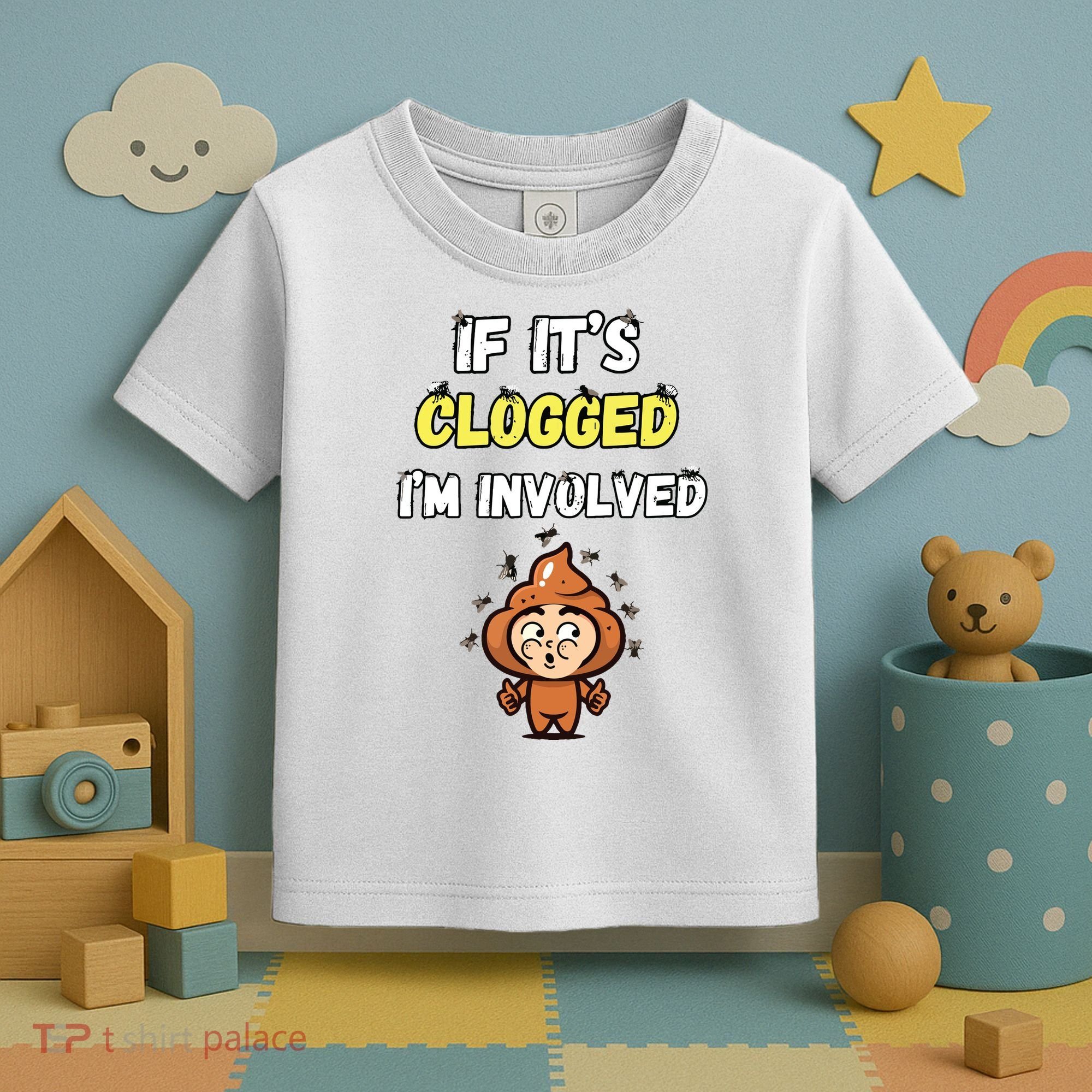 If Its Clogged Im Involved Funny Embarrassing Toddler T-Shirt