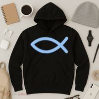 Ichthys Ichthus Christian Symbol Jesus Fish Hoodie thumb 3