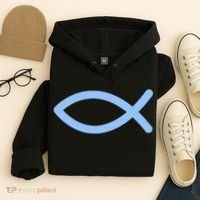 Ichthys Ichthus Christian Symbol Jesus Fish Hoodie thumb 4