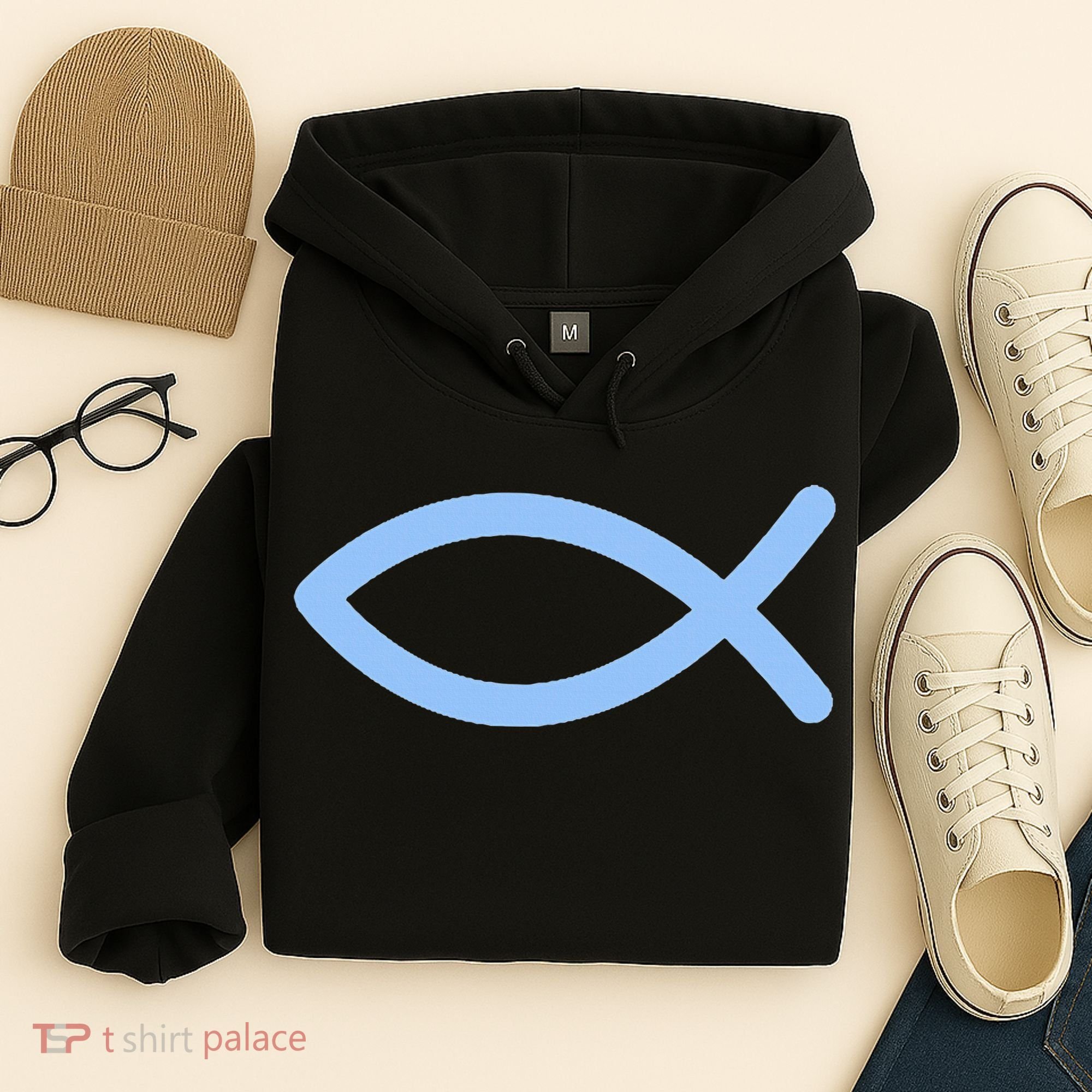 Ichthys Ichthus Christian Symbol Jesus Fish Hoodie