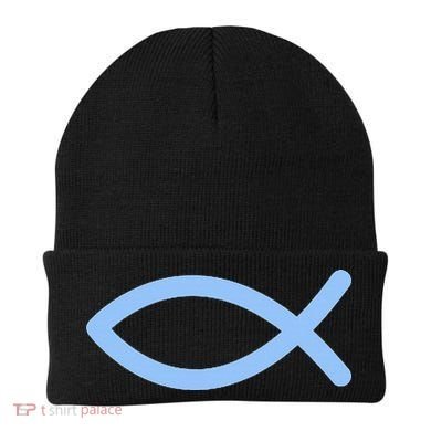 Ichthys Ichthus Christian Symbol Jesus Fish Beanie