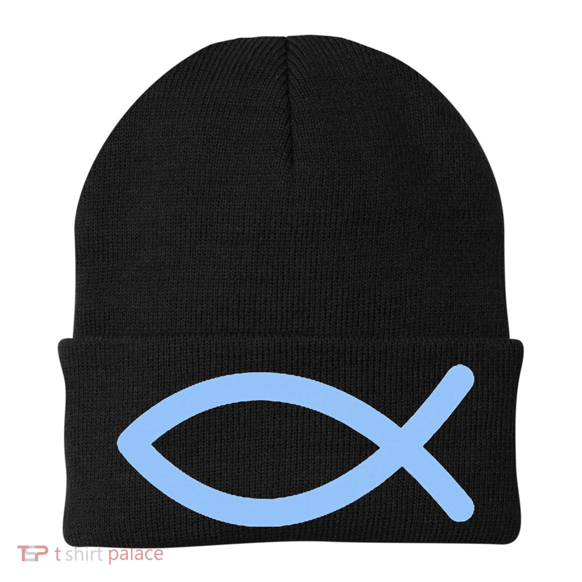 Ichthys Ichthus Christian Symbol Jesus Fish Beanie