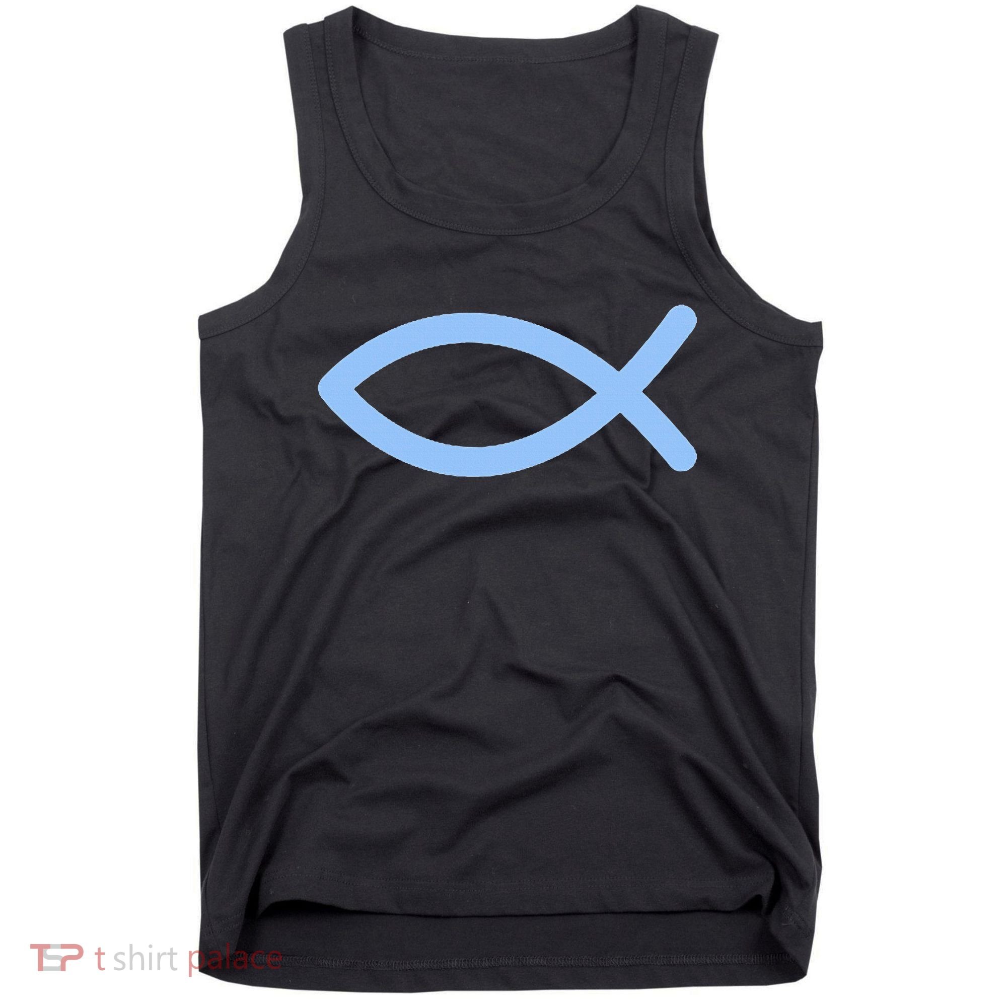 Ichthys Ichthus Christian Symbol Jesus Fish Tank Top