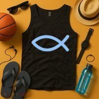 Ichthys Ichthus Christian Symbol Jesus Fish Tank Top thumb 4