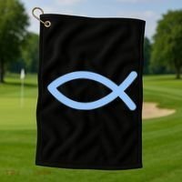 Ichthys Ichthus Christian Symbol Jesus Fish Golf Towel thumb 1