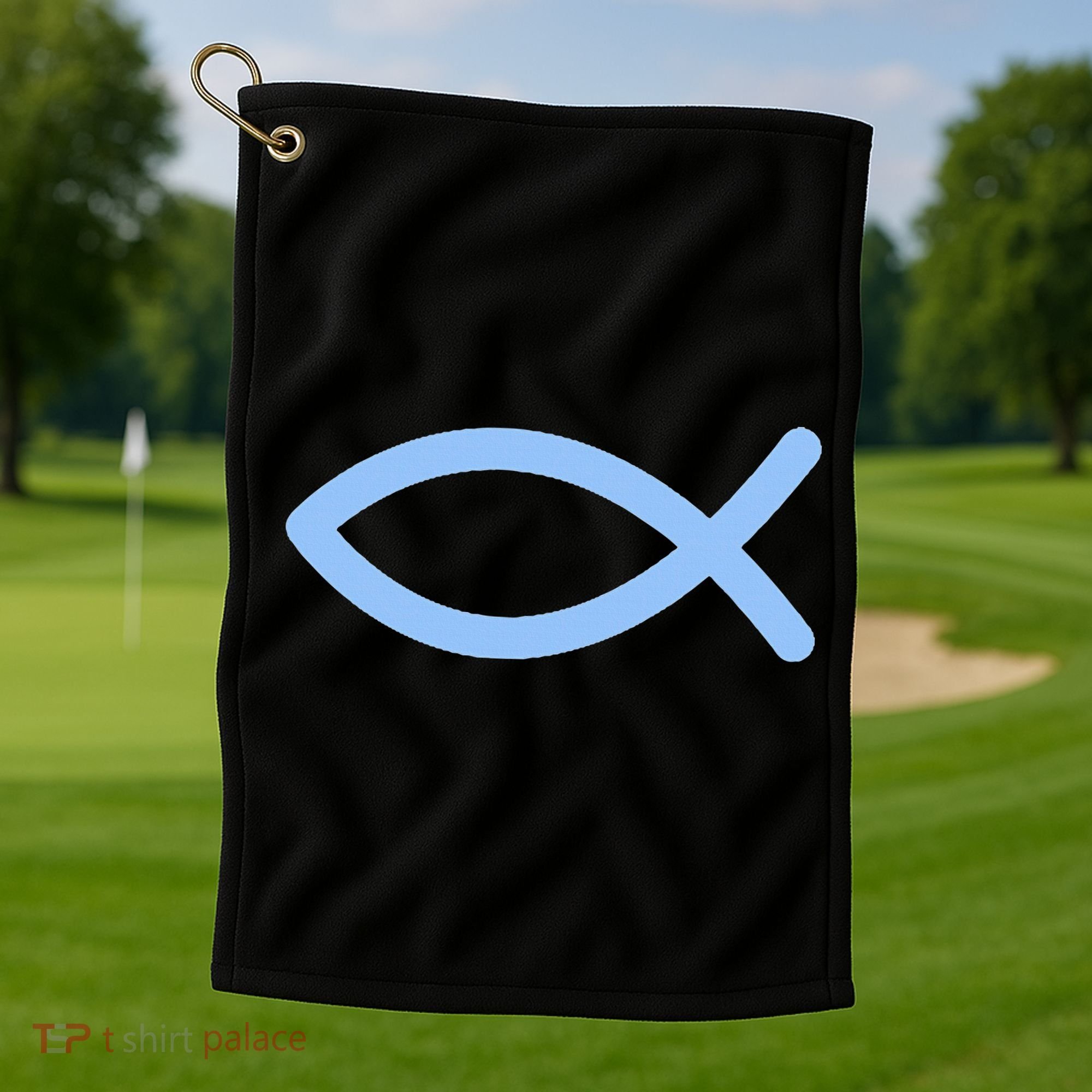 Ichthys Ichthus Christian Symbol Jesus Fish Golf Towel