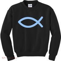 Ichthys Ichthus Christian Symbol Jesus Fish Kids Sweatshirt thumb 0