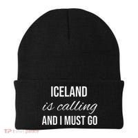 Iceland Is Calling And I Must Go Vacation Roots Iceland Beanie thumb 0