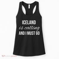 Iceland Is Calling And I Must Go Vacation Roots Iceland Women's Tank Top thumb 0