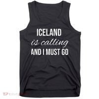 Iceland Is Calling And I Must Go Vacation Roots Iceland Tank Top thumb 0