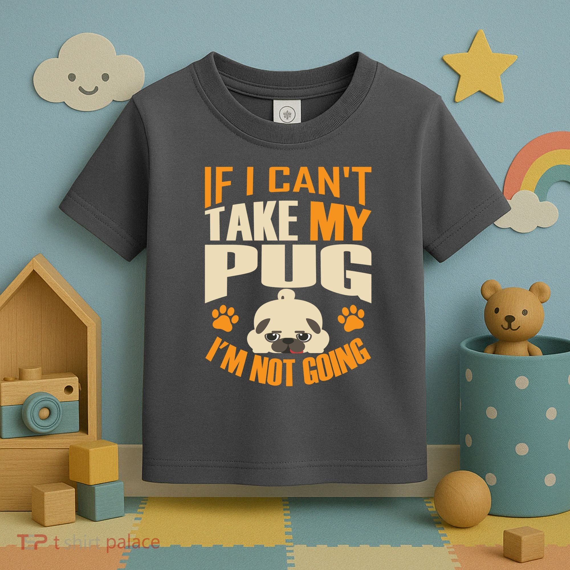 If I Can't Take My Pug I'm Not Going Toddler T-Shirt